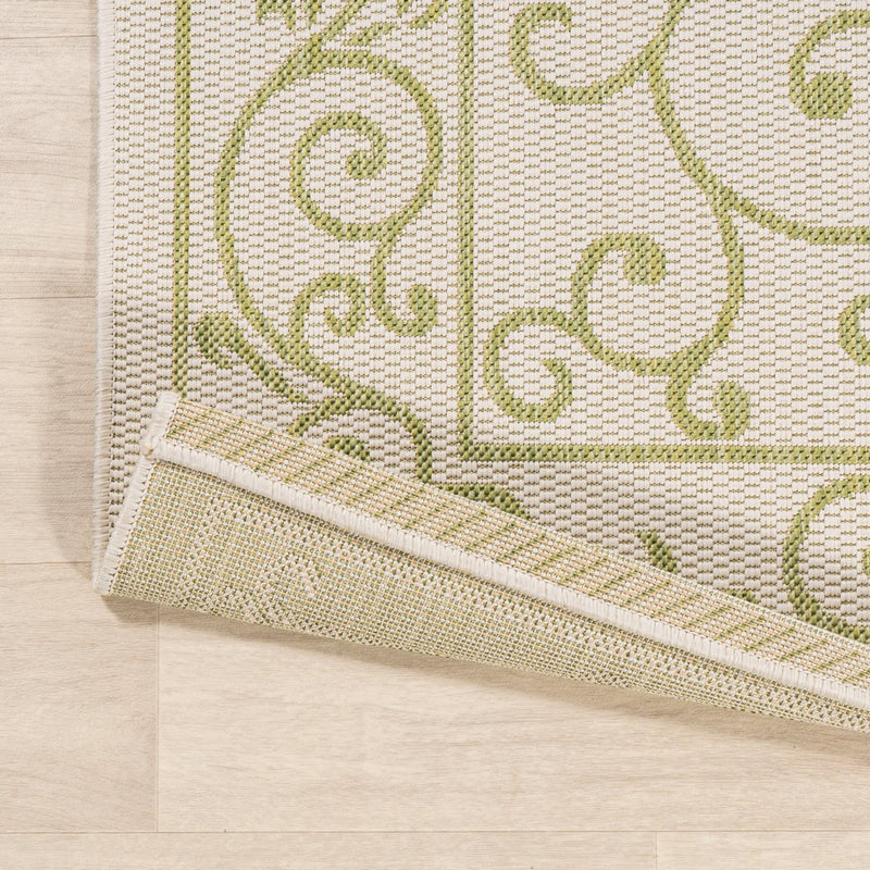 Charleston Vintage Filigree Textured Weave Indoor/outdoor Runner Rug