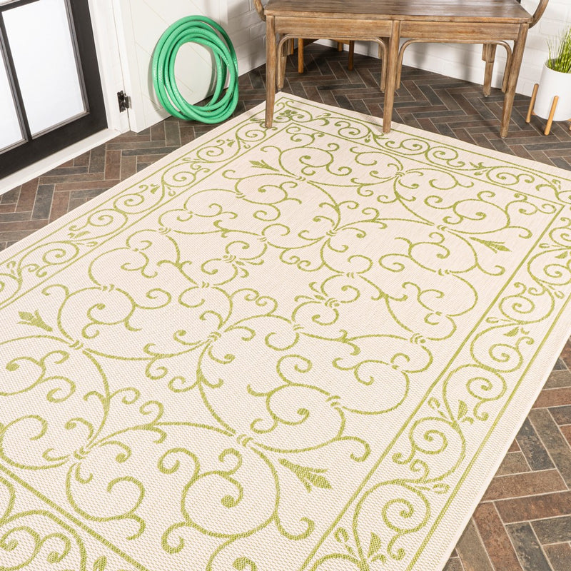 Charleston Vintage Filigree Textured Weave Indoor/outdoor Area Rug