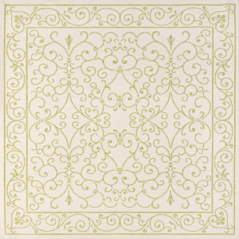 Charleston Vintage Filigree Textured Weave Indoor/outdoor Square Rug