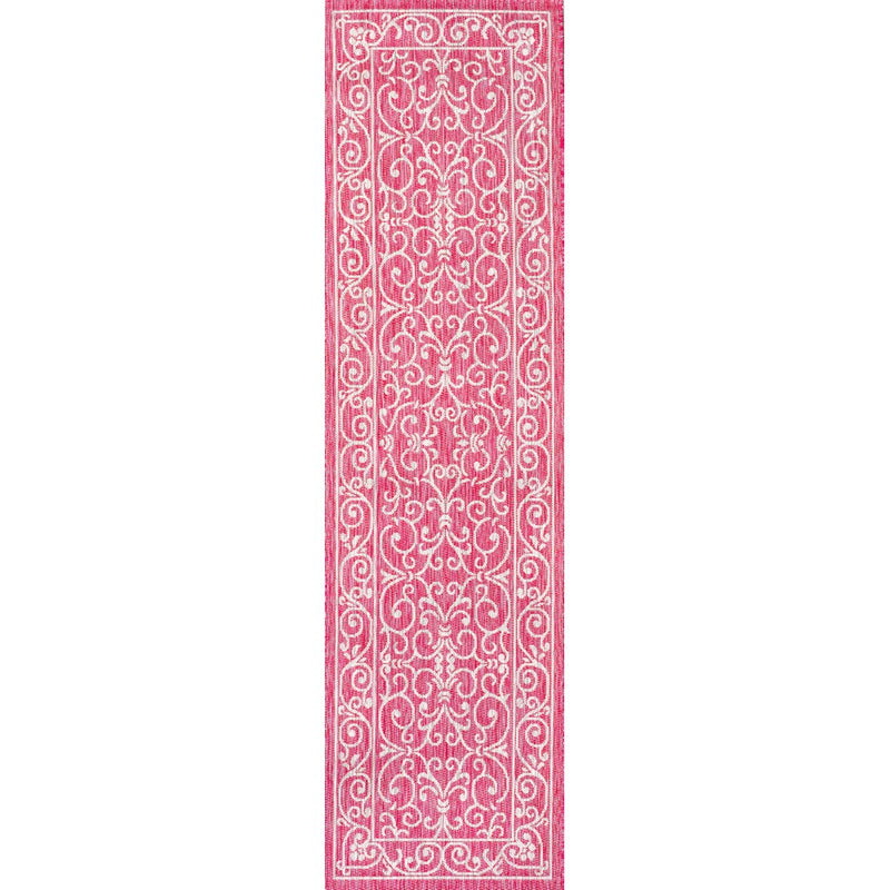Charleston Vintage Filigree Textured Weave Indoor/outdoor Runner Rug