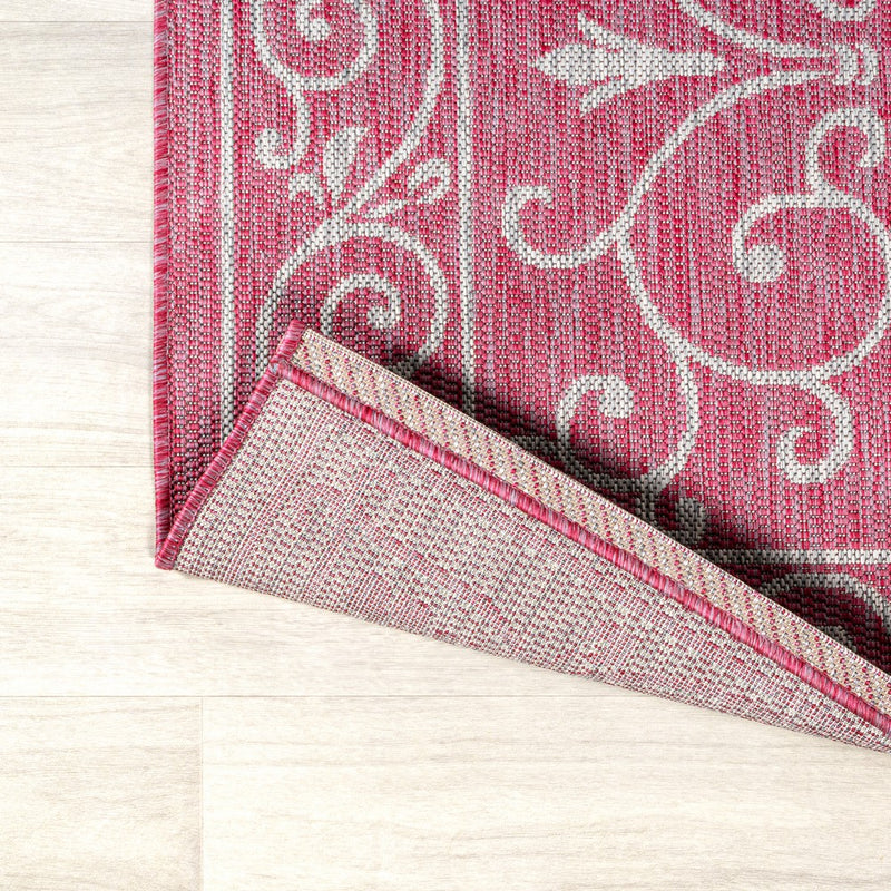 Charleston Vintage Filigree Textured Weave Indoor/outdoor Runner Rug