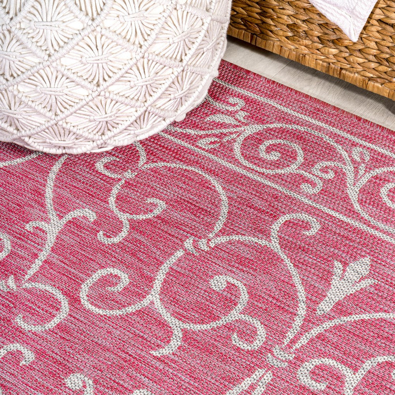 Charleston Vintage Filigree Textured Weave Indoor/outdoor Area Rug