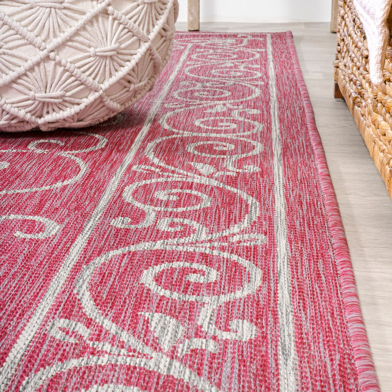Charleston Vintage Filigree Textured Weave Indoor/outdoor Area Rug
