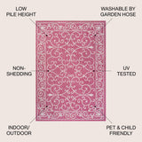 Charleston Vintage Filigree Textured Weave Indoor/outdoor Area Rug