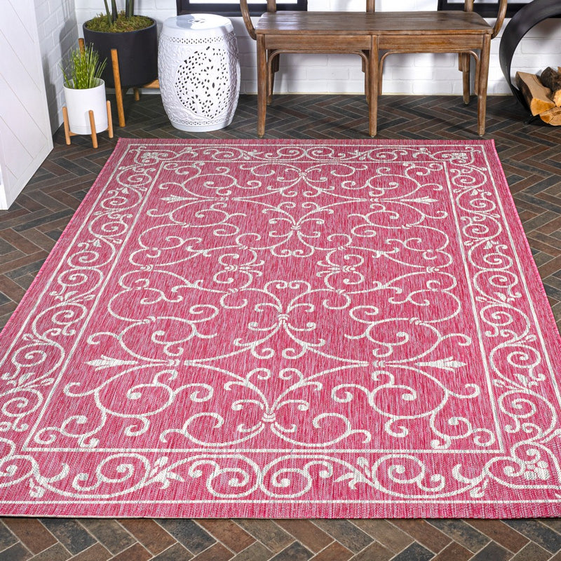 Charleston Vintage Filigree Textured Weave Indoor/outdoor Area Rug