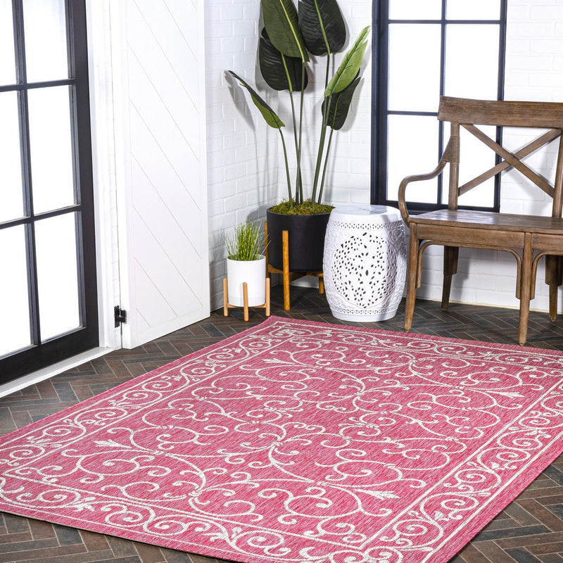 Charleston Vintage Filigree Textured Weave Indoor/outdoor Area Rug