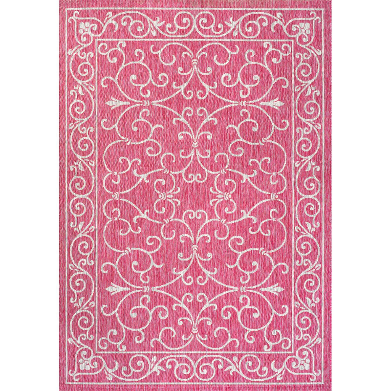 Charleston Vintage Filigree Textured Weave Indoor/outdoor Area Rug
