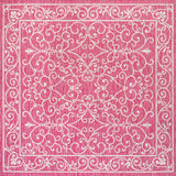 Charleston Vintage Filigree Textured Weave Indoor/outdoor Square Rug