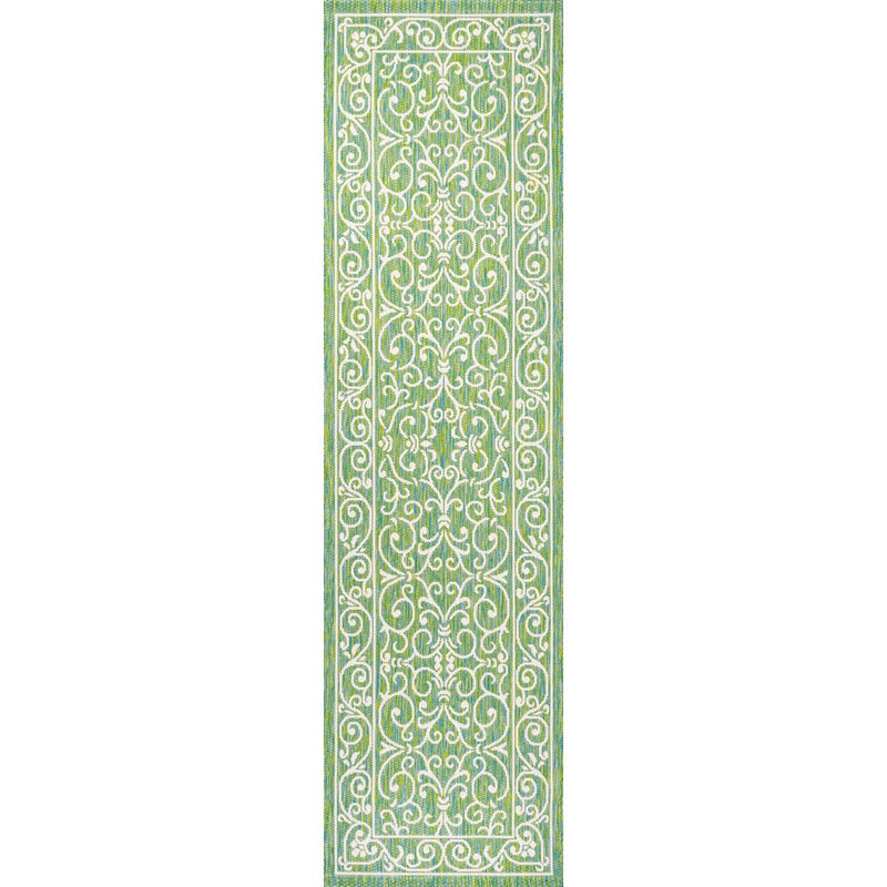 Charleston Vintage Filigree Textured Weave Indoor/outdoor Runner Rug