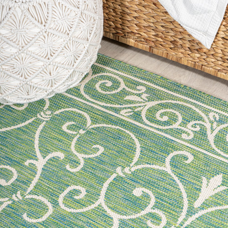 Charleston Vintage Filigree Textured Weave Indoor/outdoor Area Rug