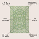 Charleston Vintage Filigree Textured Weave Indoor/outdoor Area Rug