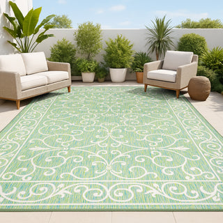 Charleston Vintage Filigree Textured Weave Indoor/outdoor Area Rug
