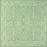 Charleston Vintage Filigree Textured Weave Indoor/outdoor Square Rug