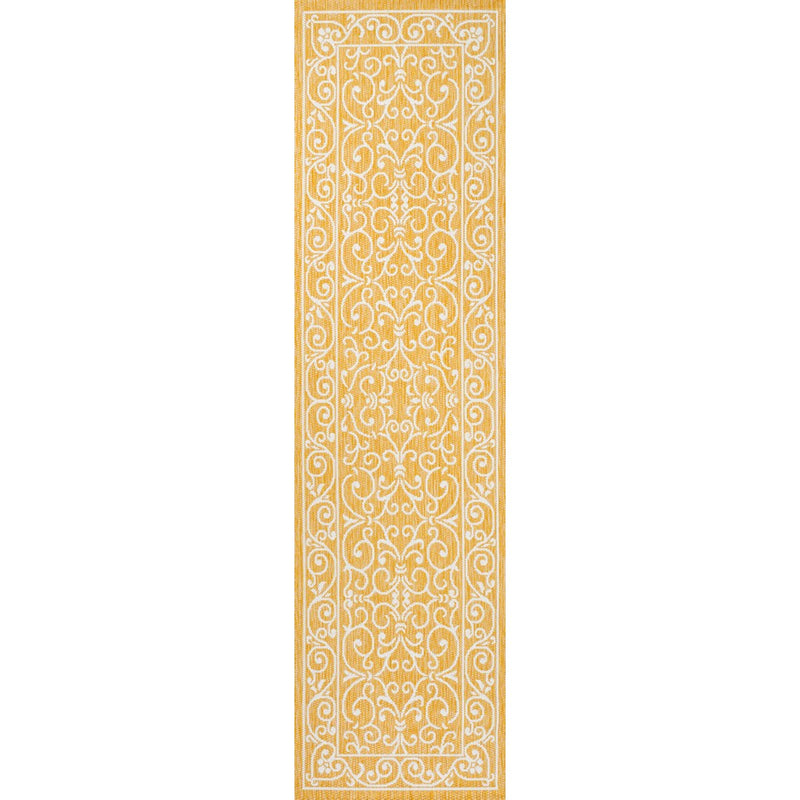 Charleston Vintage Filigree Textured Weave Indoor/outdoor Runner Rug
