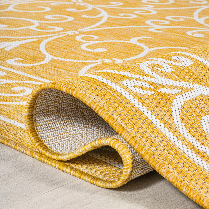 Charleston Vintage Filigree Textured Weave Indoor/outdoor Area Rug