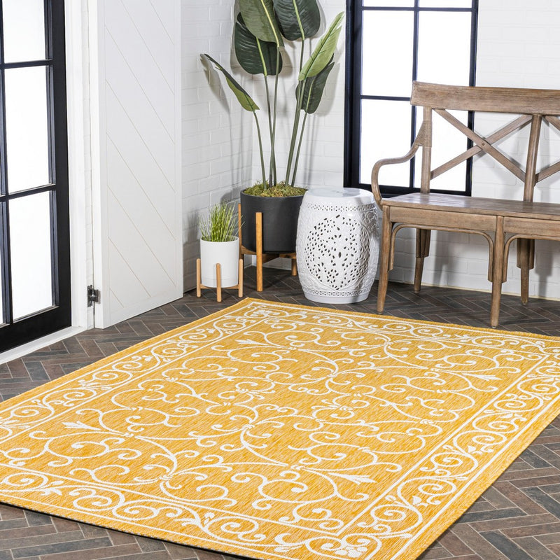 Charleston Vintage Filigree Textured Weave Indoor/outdoor Area Rug