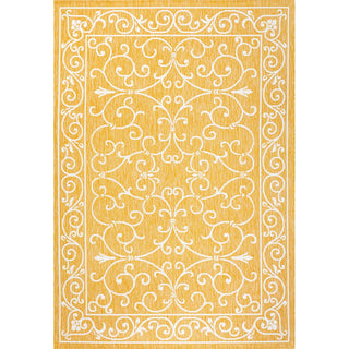 Charleston Vintage Filigree Textured Weave Indoor/outdoor Area Rug