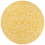 Charleston Vintage Filigree Textured Weave Indoor/outdoor Round Rug