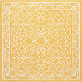 Charleston Vintage Filigree Textured Weave Indoor/outdoor Square Rug