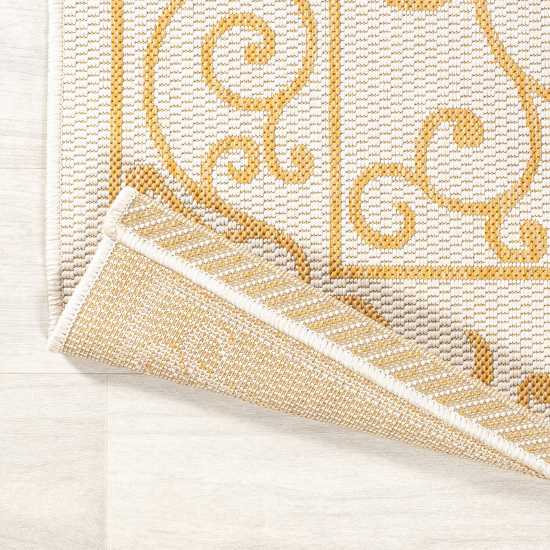 Charleston Vintage Filigree Textured Weave Indoor/outdoor Runner Rug