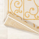 Charleston Vintage Filigree Textured Weave Indoor/outdoor Area Rug