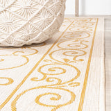 Charleston Vintage Filigree Textured Weave Indoor/outdoor Area Rug