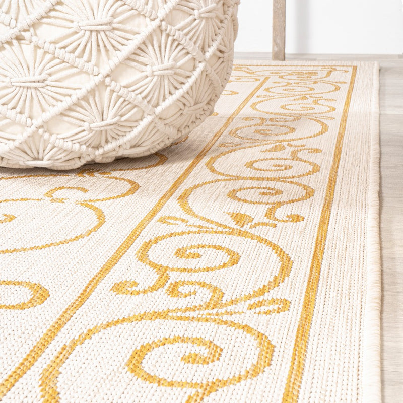 Charleston Vintage Filigree Textured Weave Indoor/outdoor Area Rug