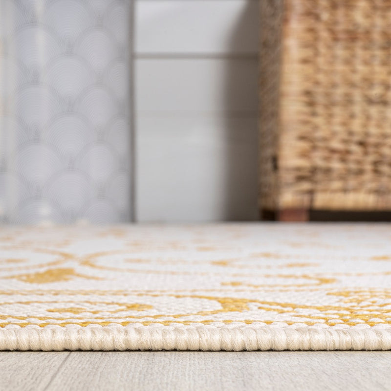 Charleston Vintage Filigree Textured Weave Indoor/outdoor Area Rug