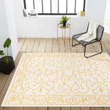 Charleston Vintage Filigree Textured Weave Indoor/outdoor Area Rug