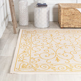 Charleston Vintage Filigree Textured Weave Indoor/outdoor Area Rug