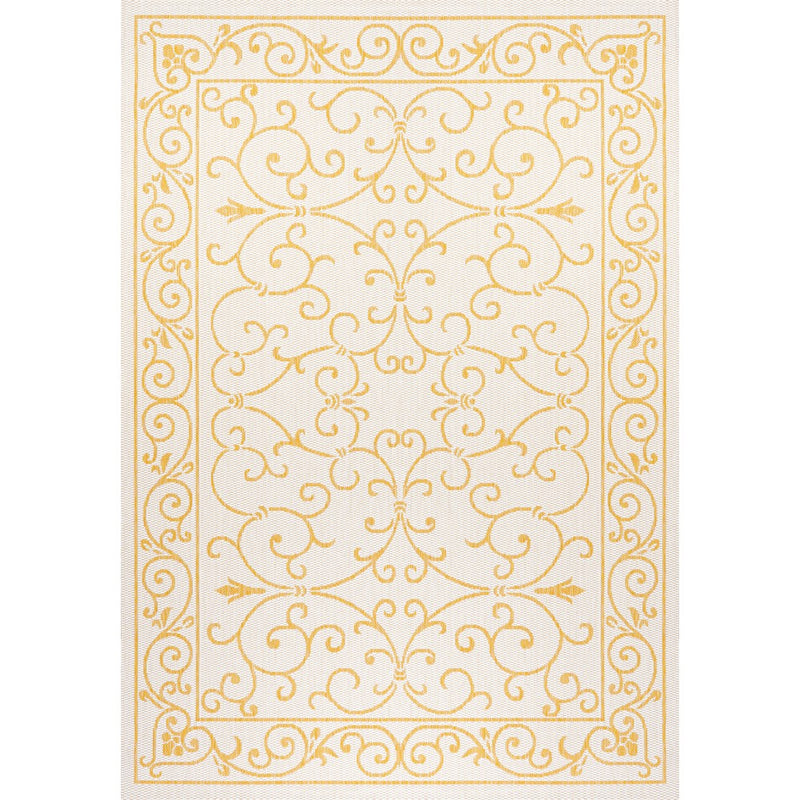 Charleston Vintage Filigree Textured Weave Indoor/outdoor Area Rug