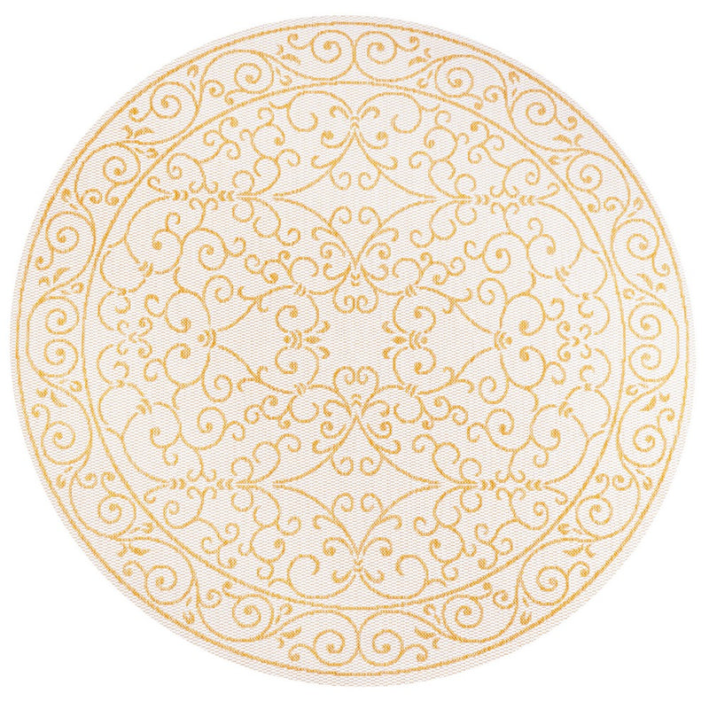 Charleston Vintage Filigree Textured Weave Indoor/outdoor Round Rug
