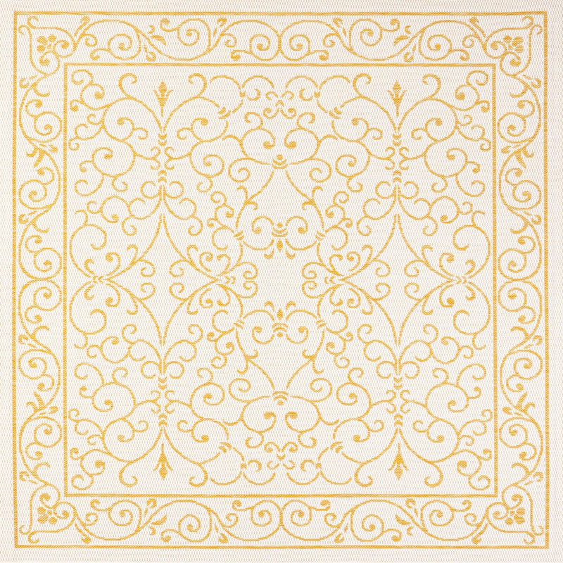 Charleston Vintage Filigree Textured Weave Indoor/outdoor Square Rug