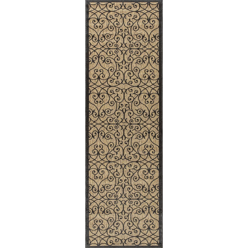 Madrid Vintage Filigree Textured Weave Indoor/outdoor Runner Rug