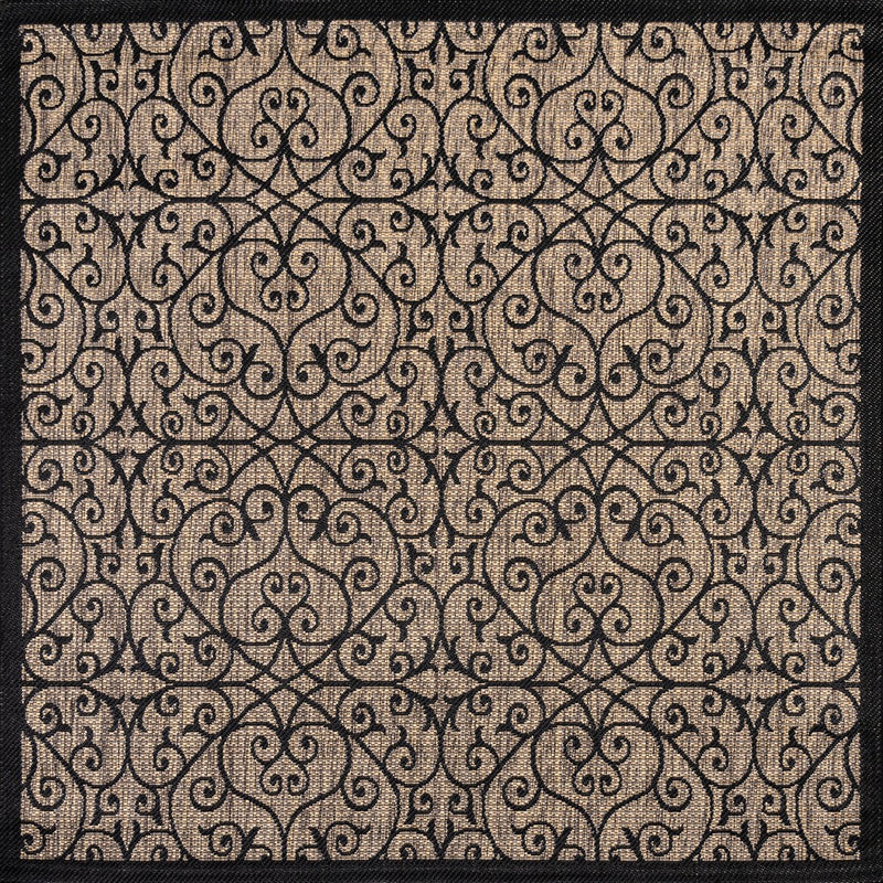 Madrid Vintage Filigree Textured Weave Indoor/outdoor Square Rug