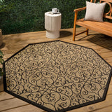 Madrid Vintage Filigree Textured Weave Indoor/outdoor Octagon Rug