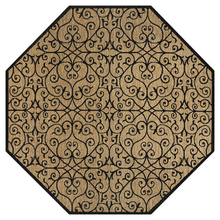 Madrid Vintage Filigree Textured Weave Indoor/outdoor Octagon Rug