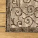 Madrid Vintage Filigree Textured Weave Indoor/outdoor Runner Rug