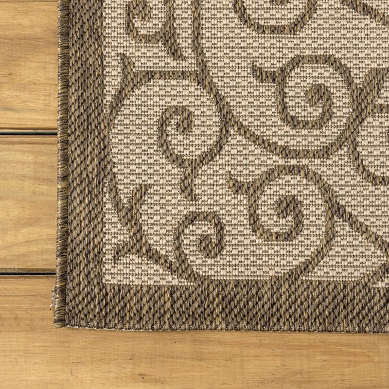 Madrid Vintage Filigree Textured Weave Indoor/outdoor Runner Rug