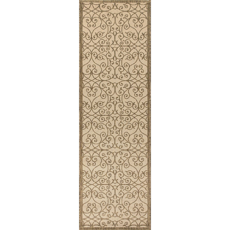 Madrid Vintage Filigree Textured Weave Indoor/outdoor Runner Rug