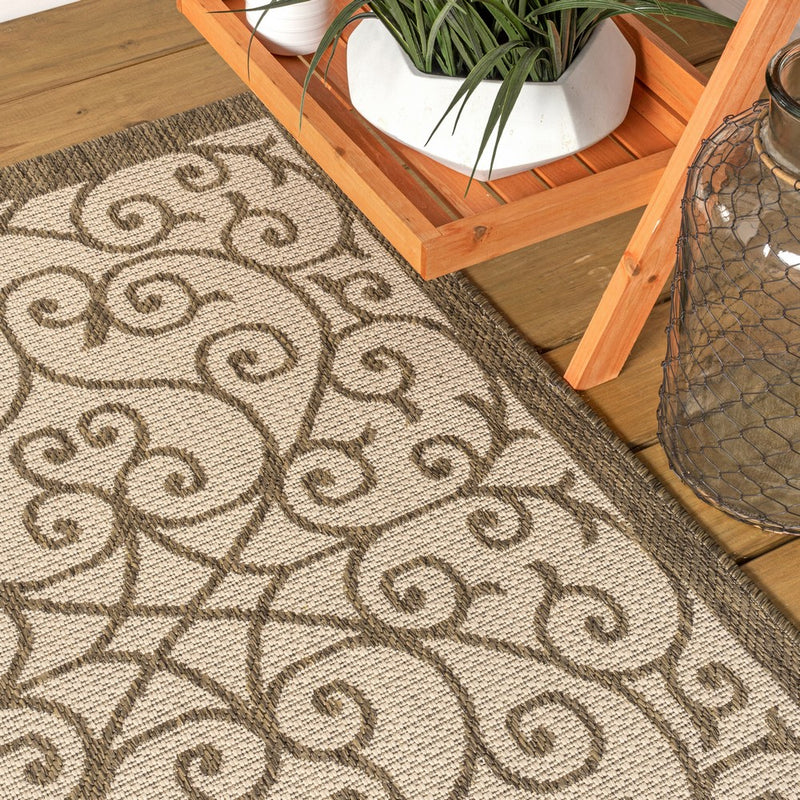 Madrid Vintage Filigree Textured Weave Indoor/outdoor Area Rug