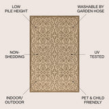 Madrid Vintage Filigree Textured Weave Indoor/outdoor Area Rug