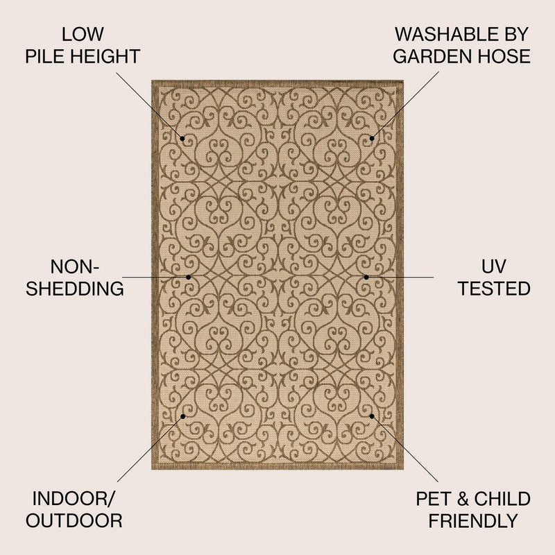 Madrid Vintage Filigree Textured Weave Indoor/outdoor Area Rug