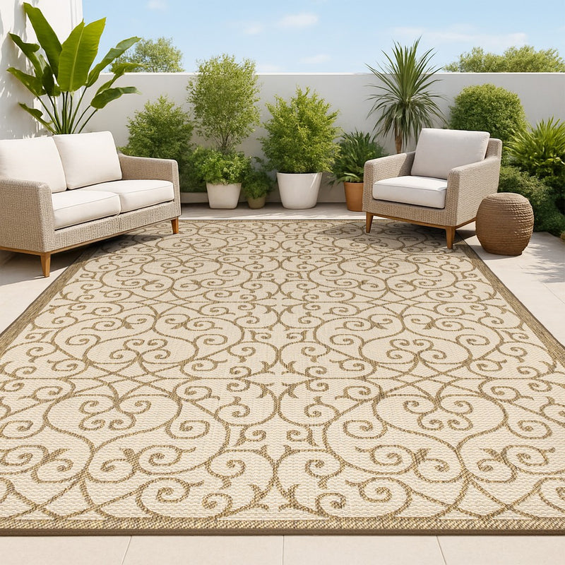 Madrid Vintage Filigree Textured Weave Indoor/outdoor Area Rug