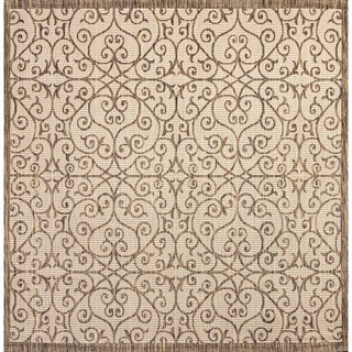 Madrid Vintage Filigree Textured Weave Indoor/outdoor Square Rug
