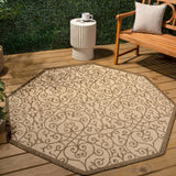 Madrid Vintage Filigree Textured Weave Indoor/outdoor Octagon Rug