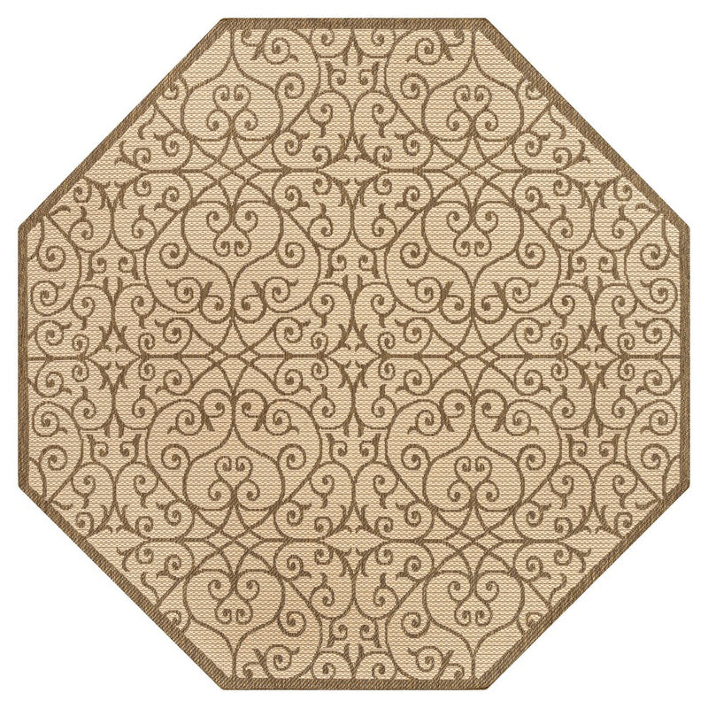 Madrid Vintage Filigree Textured Weave Indoor/outdoor Octagon Rug