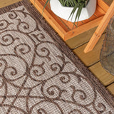 Madrid Vintage Filigree Textured Weave Indoor/outdoor Runner Rug
