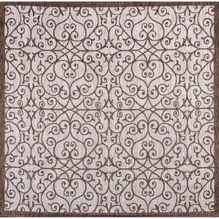Madrid Vintage Filigree Textured Weave Indoor/outdoor Square Rug
