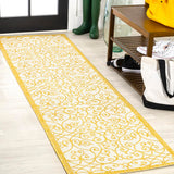 Madrid Vintage Filigree Textured Weave Indoor/outdoor Runner Rug